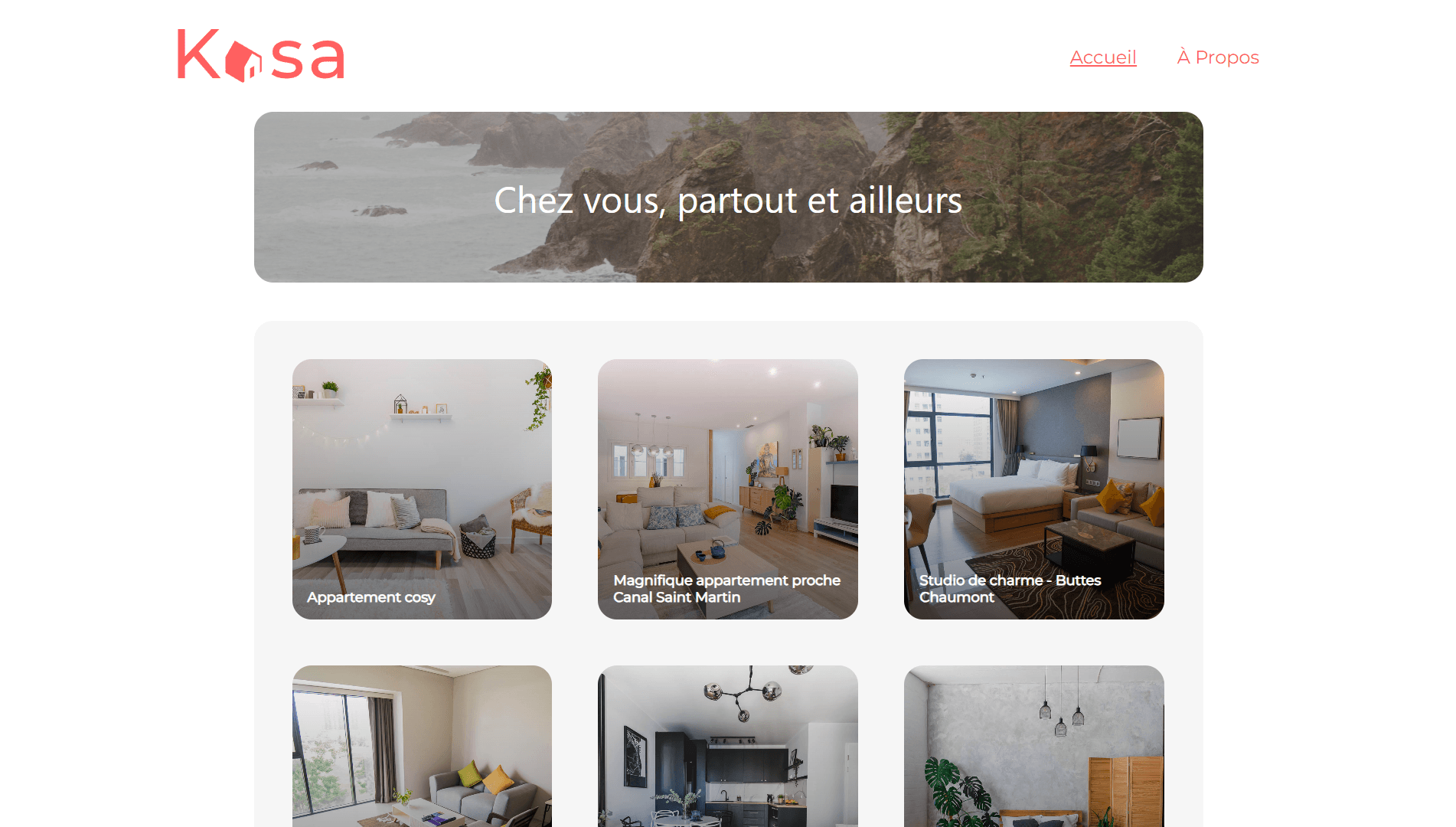 Page d'accueil du site Kasa
